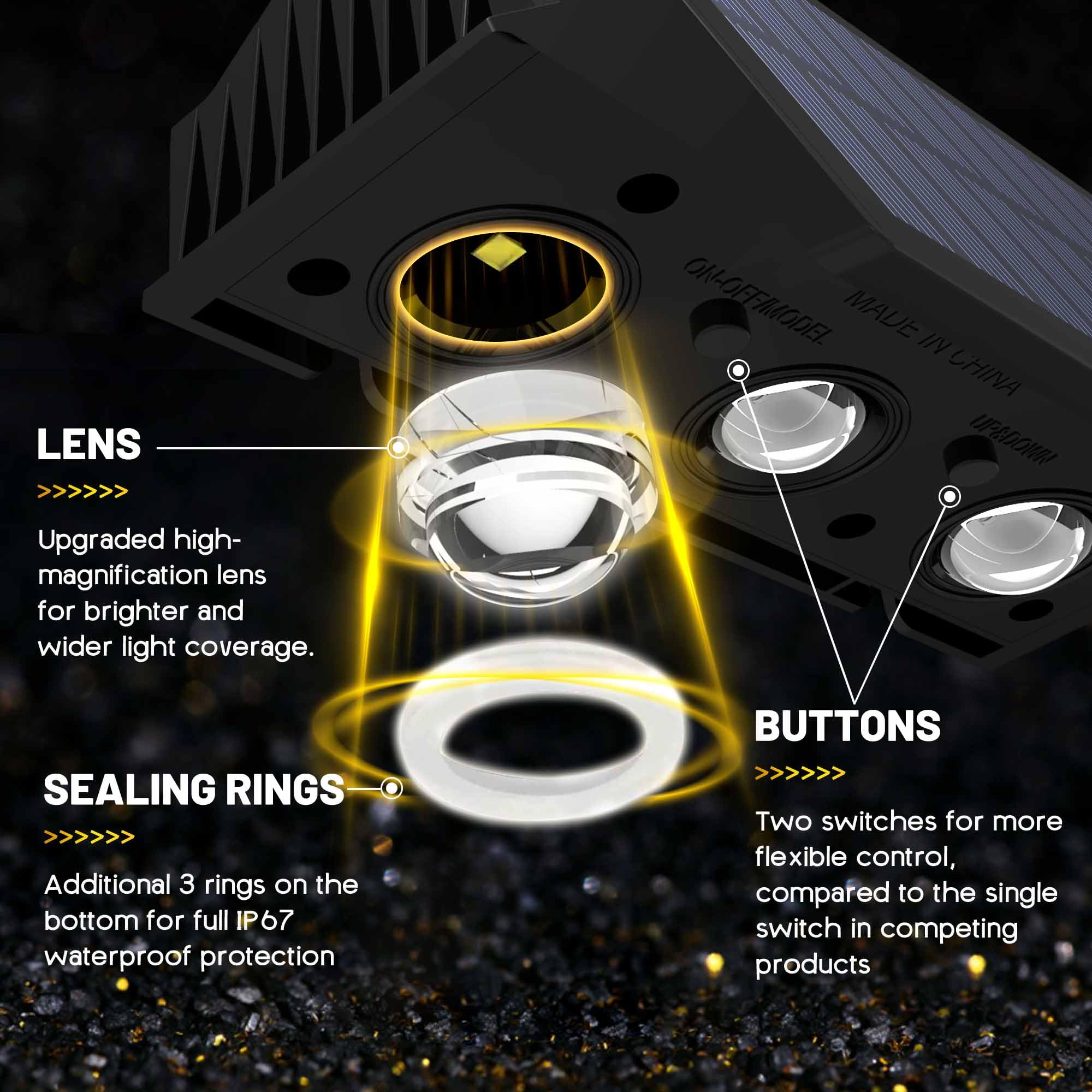 Delaiglow Solar Wall Lights Outdoor, Up and Down Fence Lights - Image 3