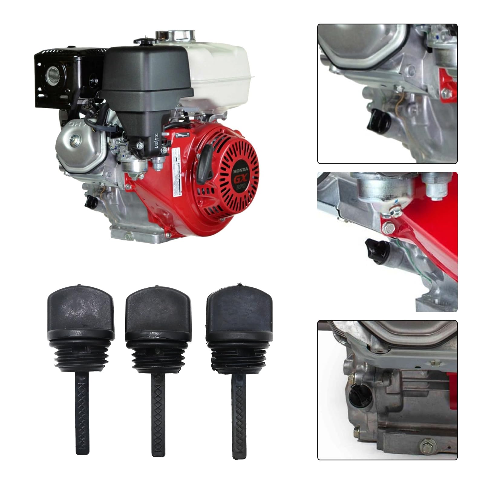 2 Jauges D'Huile Et Bouchons 25mm - Compatibles Honda GX160/GX340/GX390, 168F/188F - Pour Tondeuse/Générateur