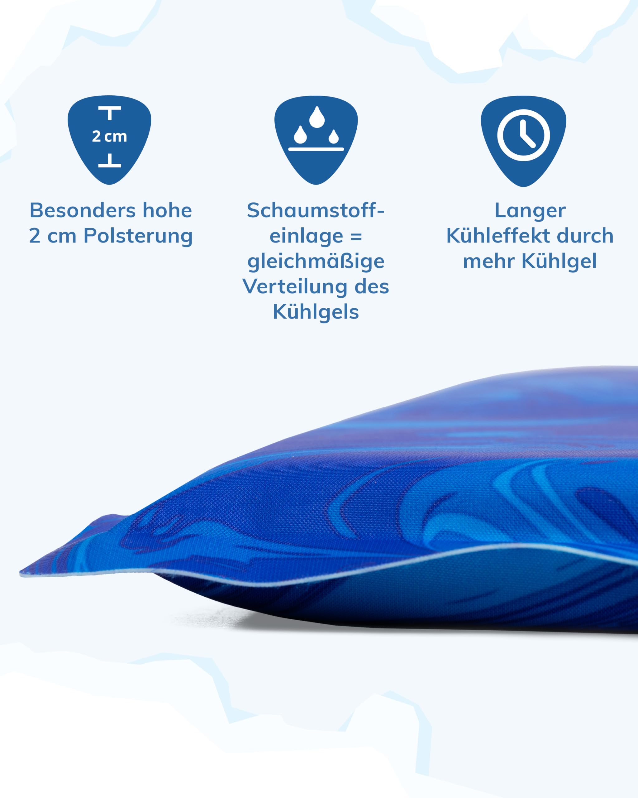 TrendPet Arctic Comfort - 20mm Premium Kühlmatte für Hunde, Hundekühlmatte, selbstkühlende Matte für Haustiere, 5 Größen, Extra dick (90x65cm)