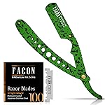 Facn Straight Razors for Men - Professional Barber Straight Edge Razor Kit with 100 Blades, Classic Stainless Steel Barbero Shaver for a Smooth & Precise Shave, Premium Barber Razor for Men\'s Shaving