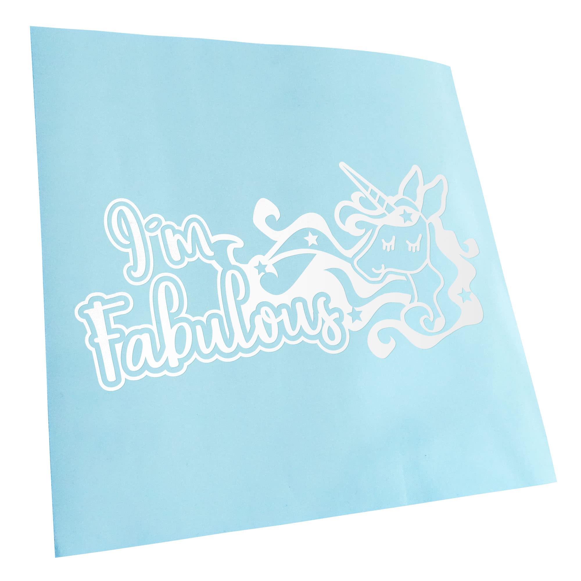 Kiwistar - Car Sticker - i'm Fabulous Unicorn - White - 20 x 10 cm - Rear Window Car Sticker Weatherproof for Car Truck Moped Truck - Sticker Exterior Self-Adhesive Tuning Accessories for Window