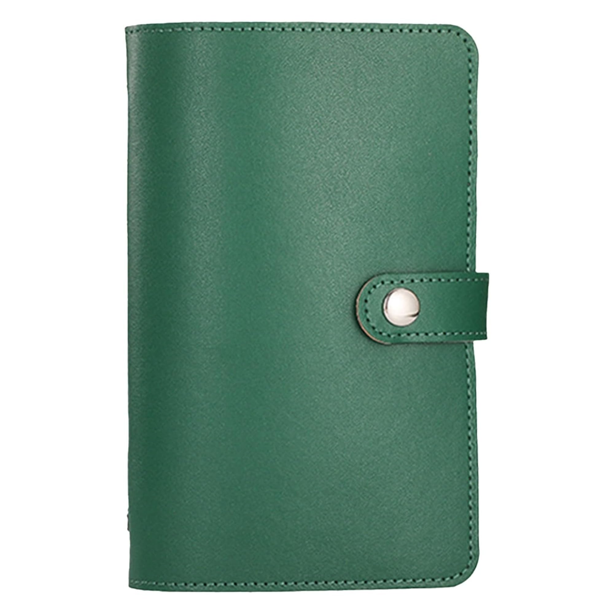 100 Envelope Savings Challenge Book: PU Leather Money Saving Wallet | 50 Double-Sided Pages Cash Saving Binder Holds Up to 100 Banknotes for Cash Budget Planning (Green)
