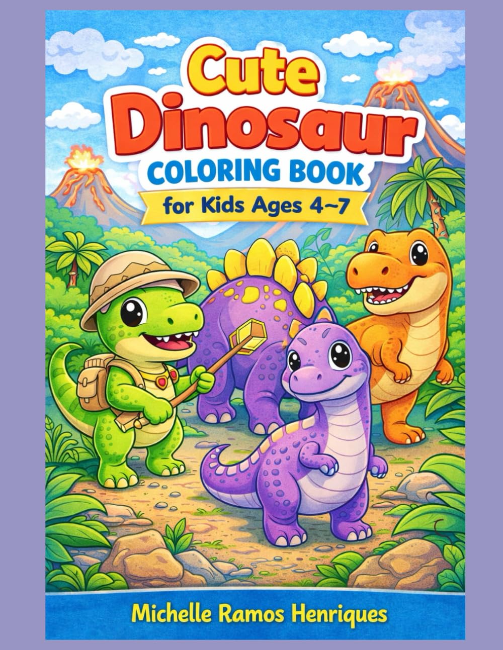 Cute Dinosaur Coloring Book for Kids Ages 4–7