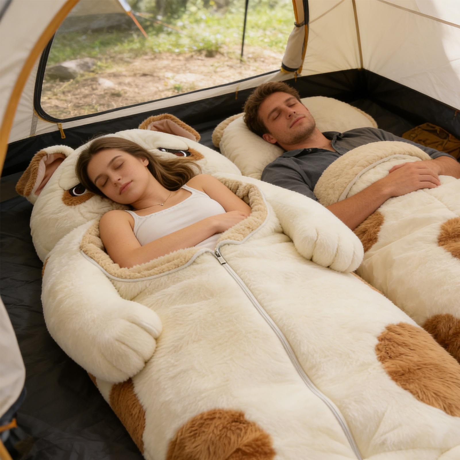 Saco de dormir para gatos de peluche con cojín | Saco de dormir de felpa para interior gato para personas