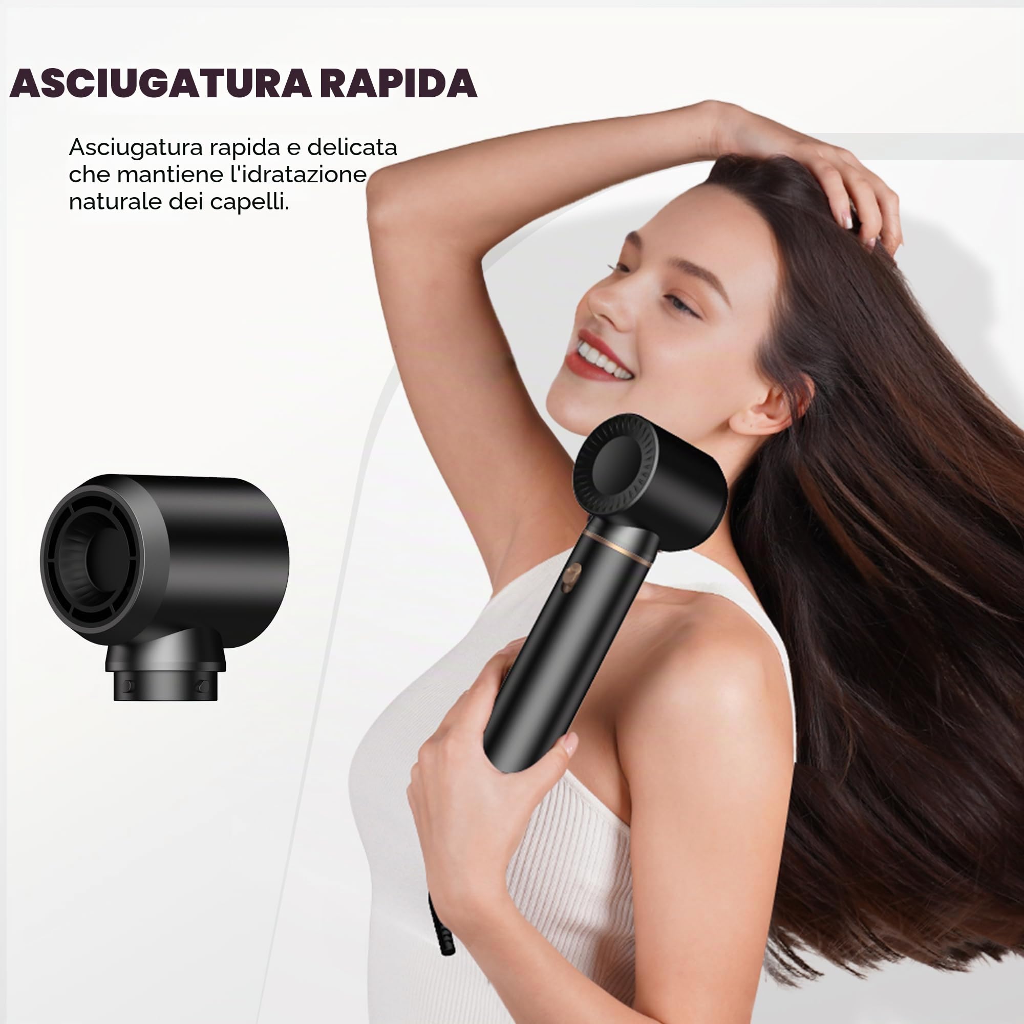 Hairstyler 5 in 1 LCD Asciugacapelli 5 in 1 Airstyler 5 in 1Multifunzione Phon Capelli,Spazzola Asciugacapelli Per Dare Volume Ai Capelli, Lisciare, Ioni Air Curler Brush,Strumenti per Capelli