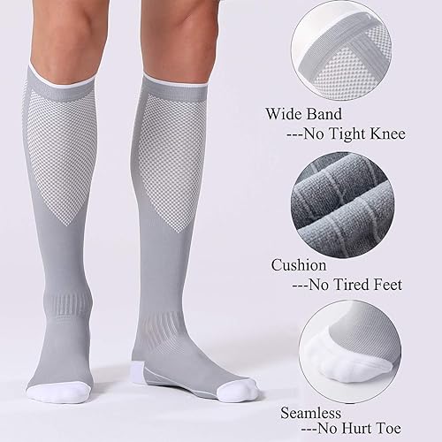 Miniatura 5 de FITRELL - 3 pares de calcetines de compresión para mujeres y hombres, calcetines para la circulación de 20-30 mmHg