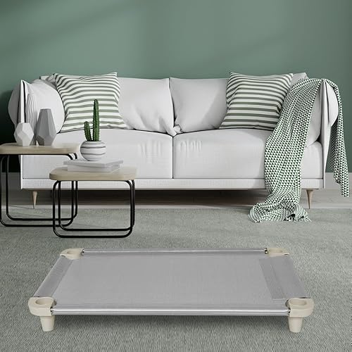 Cama Pet, Cama para Cachorros, Confortável e Higiênica, Caminha Lavável, Manta Cor Cinza e Pés Cor G