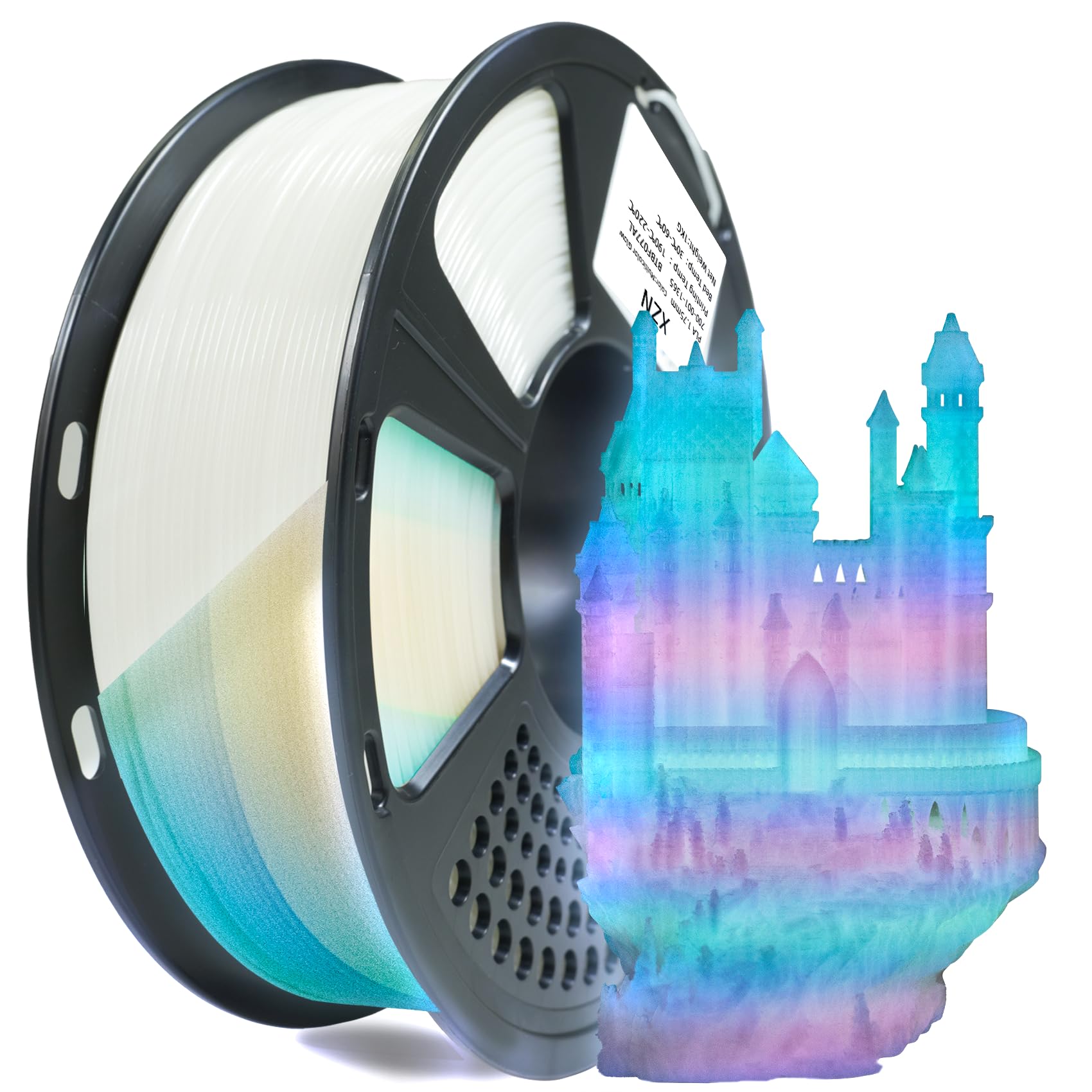 PLA Filament Glow in The Dark, 3D Printer Filament 1.75mm, 1KG Glow PLA Filament Luminous (Gradient)