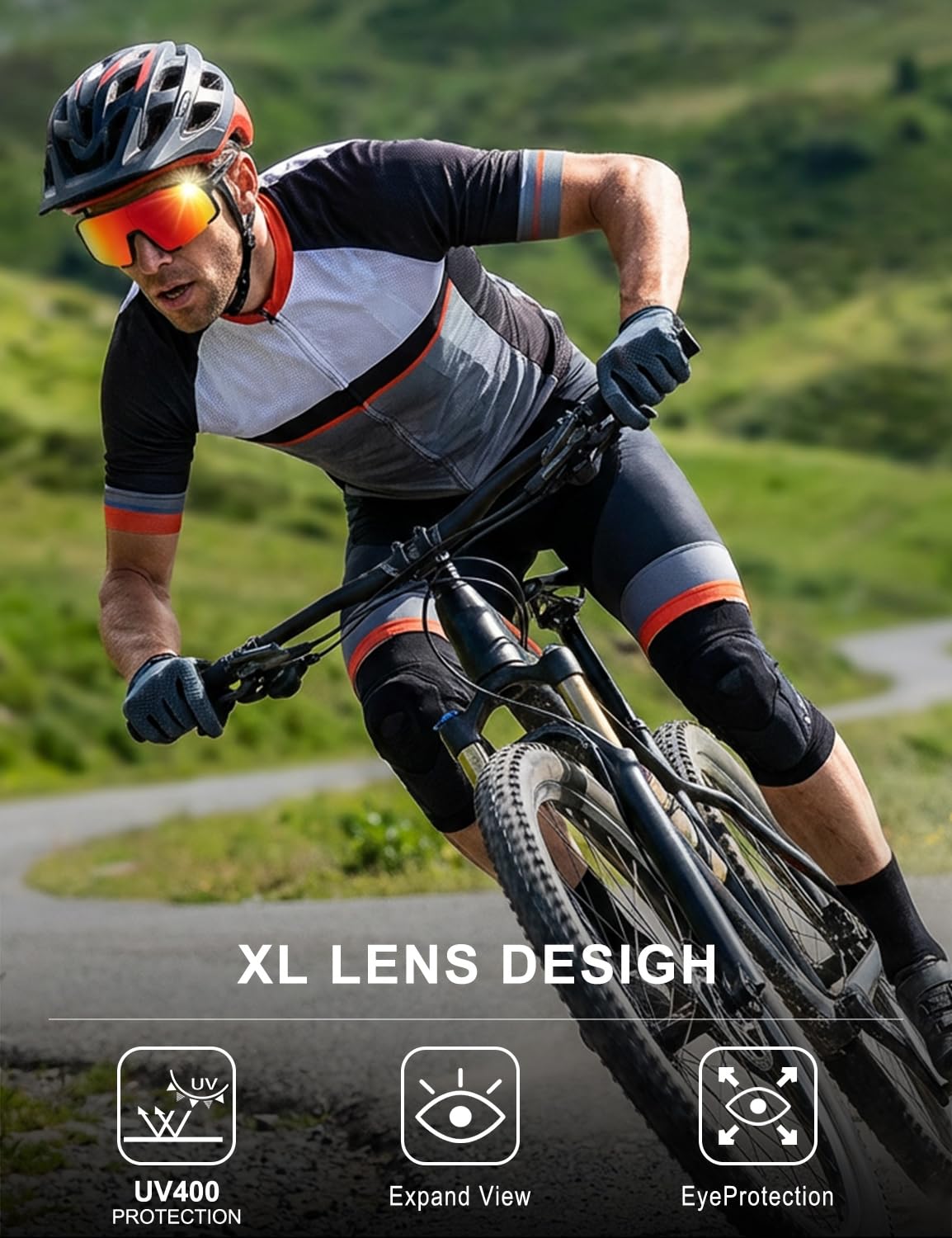 OULAIQI Gafas de sol de béisbol para hombres y mujeres, gafas deportivas de ciclismo para correr, sóftbol, voleibol, golf con protección UV