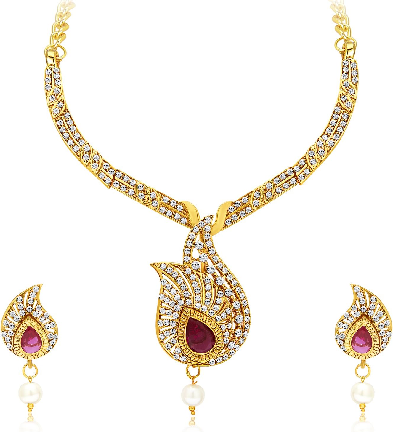Sukkhi Women's Necklace Set Detachable To Pendant Set With