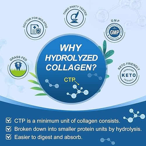 Miniatura 6 de Cápsulas blandas de colágeno múltiple para mujeres y hombres, 60 cápsulas  Colágeno hidrolizado tipo I, II, III, V, X con vitamina C y ácido