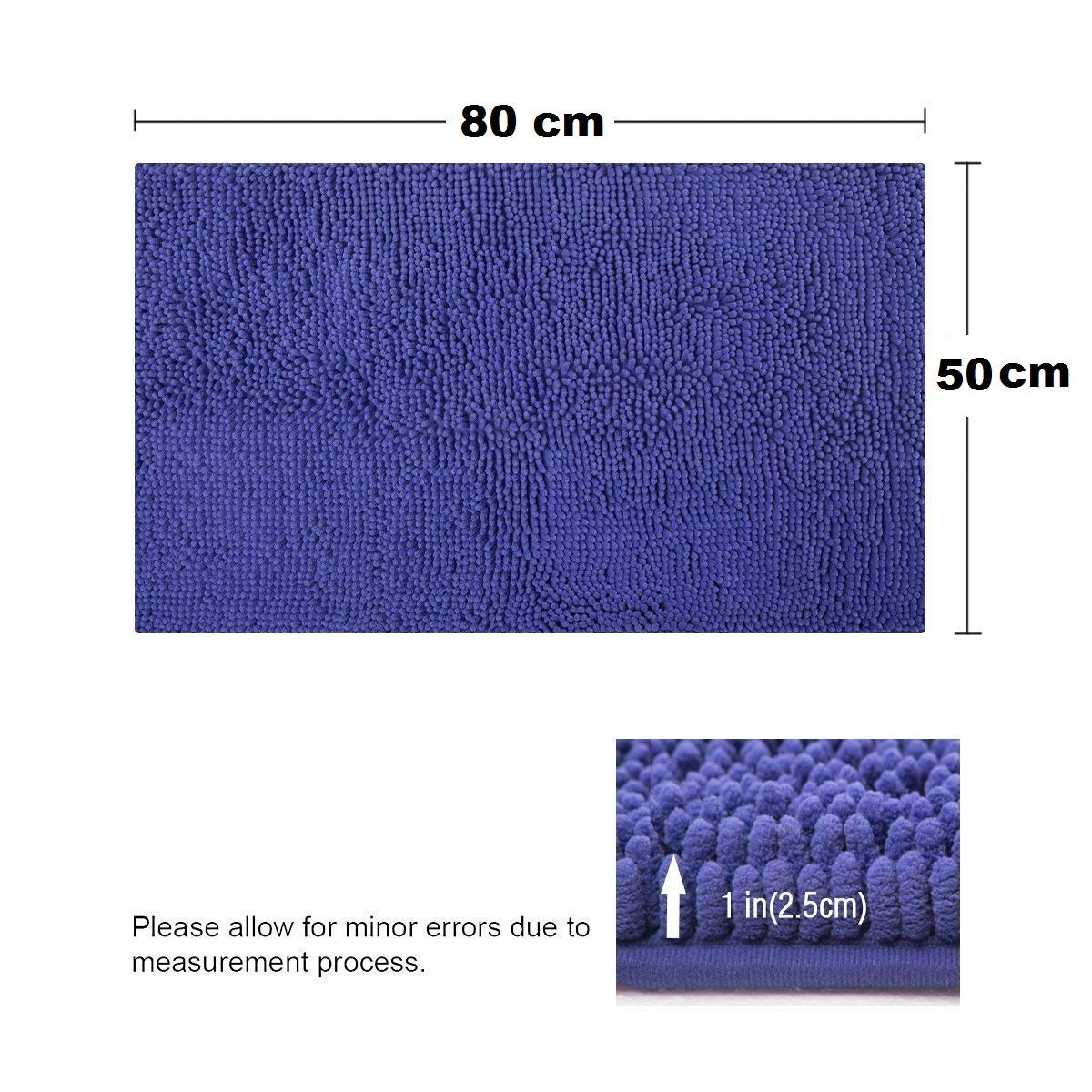 Soft Chenille Bath Mat - Blue -2
