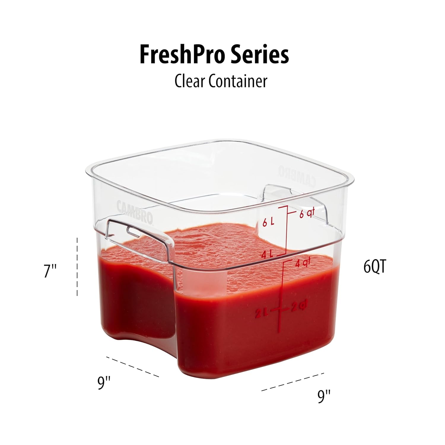 Cambro FreshPro 6Qt Food Storage Container in Clear for Industrial and Kitchen Use, Pantry Organization and Food Freshness - Image 2