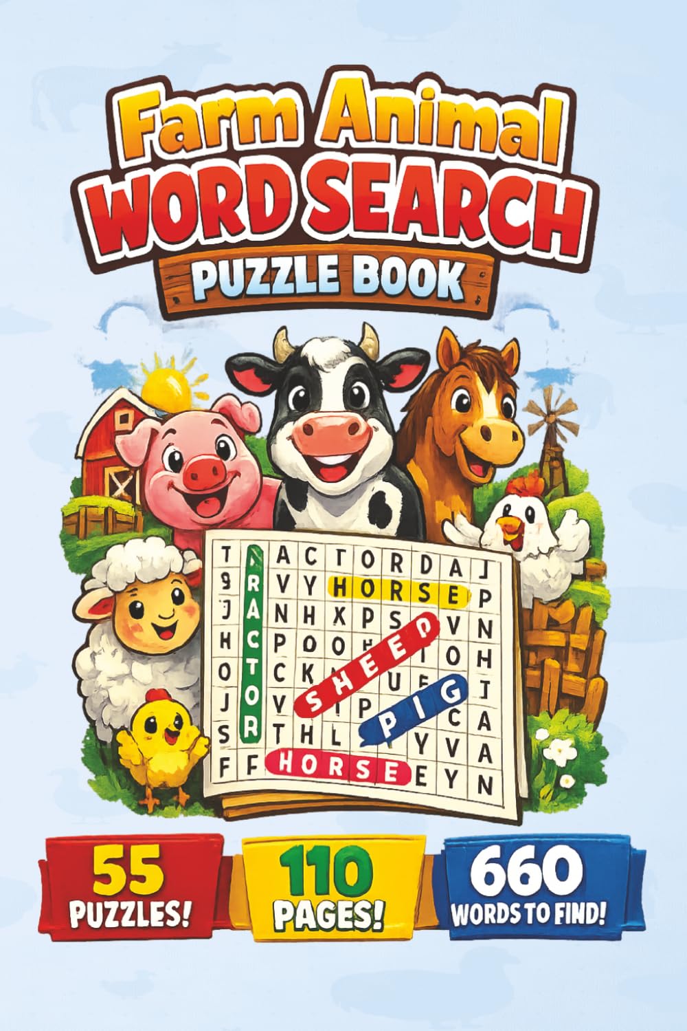 Farm Animal Word Search Puzzle Book: A Fun and Engaging Collection of Farm Themed Word Search Puzzles for Relaxation and Brain Exercise