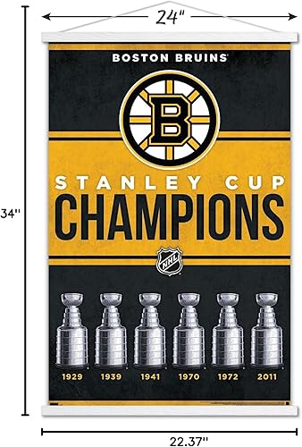 Miniatura 7 de Trends International NHL Boston Bruins - Póster de pared con marco magnético de Champions 23