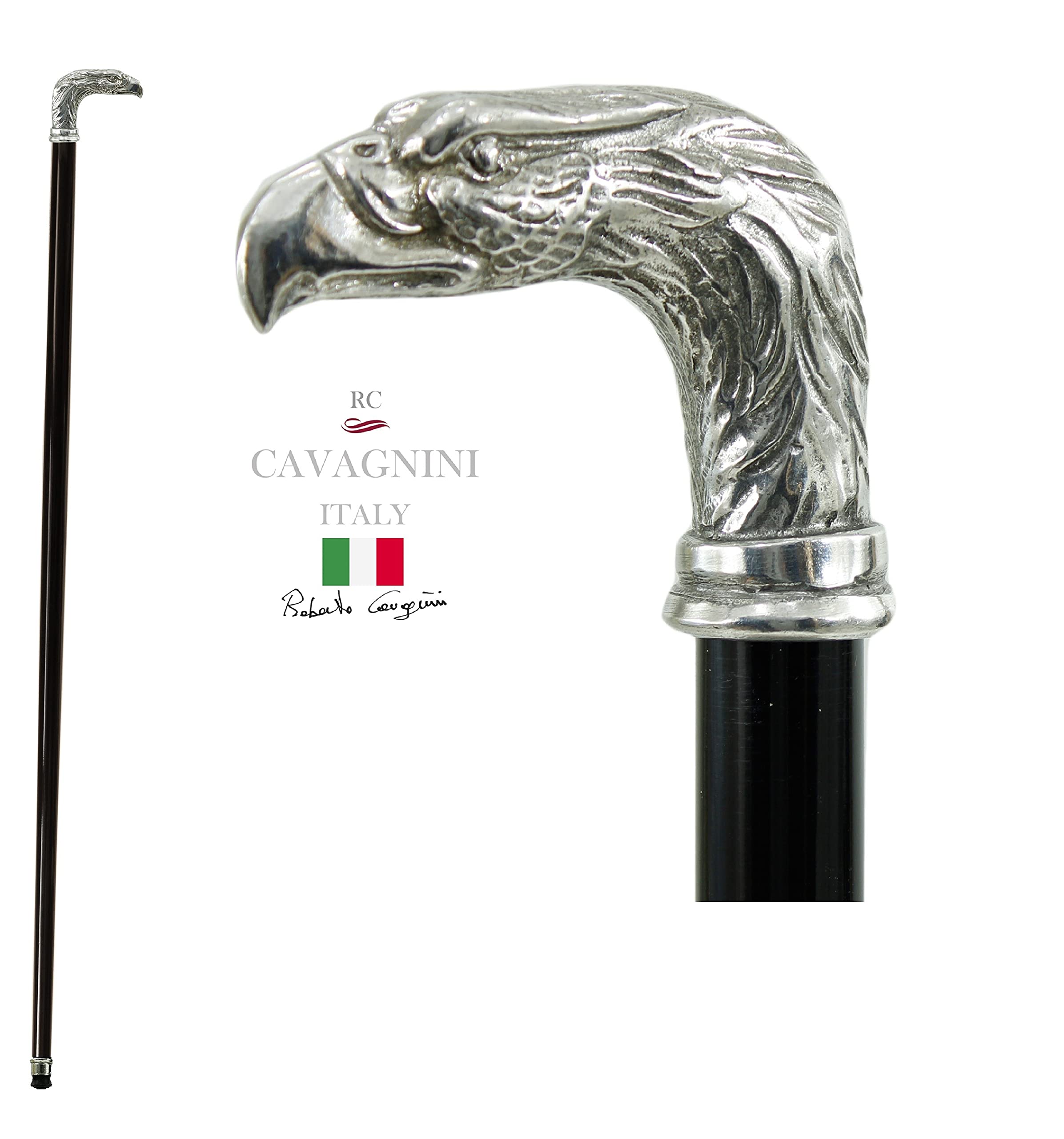 Bastón de paseo de madera para ancianos hombre y mujer, elegante y robusto único hecho a mano en el barriga CAVAGNINI Italia (AQUILA)