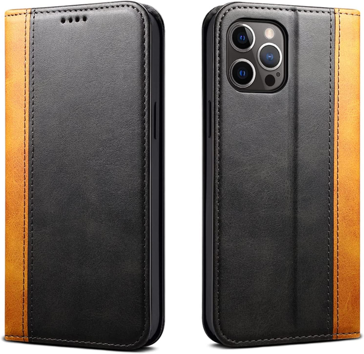 Wallet Case for iPhone 14/14 Plus/14 Pro/14 Pro Max, PU Leather Flip Magnetic Closure Phone Cover with Card Holder Stand Function TPU Inner Shell (Color : Preto, Size : 14Pro)