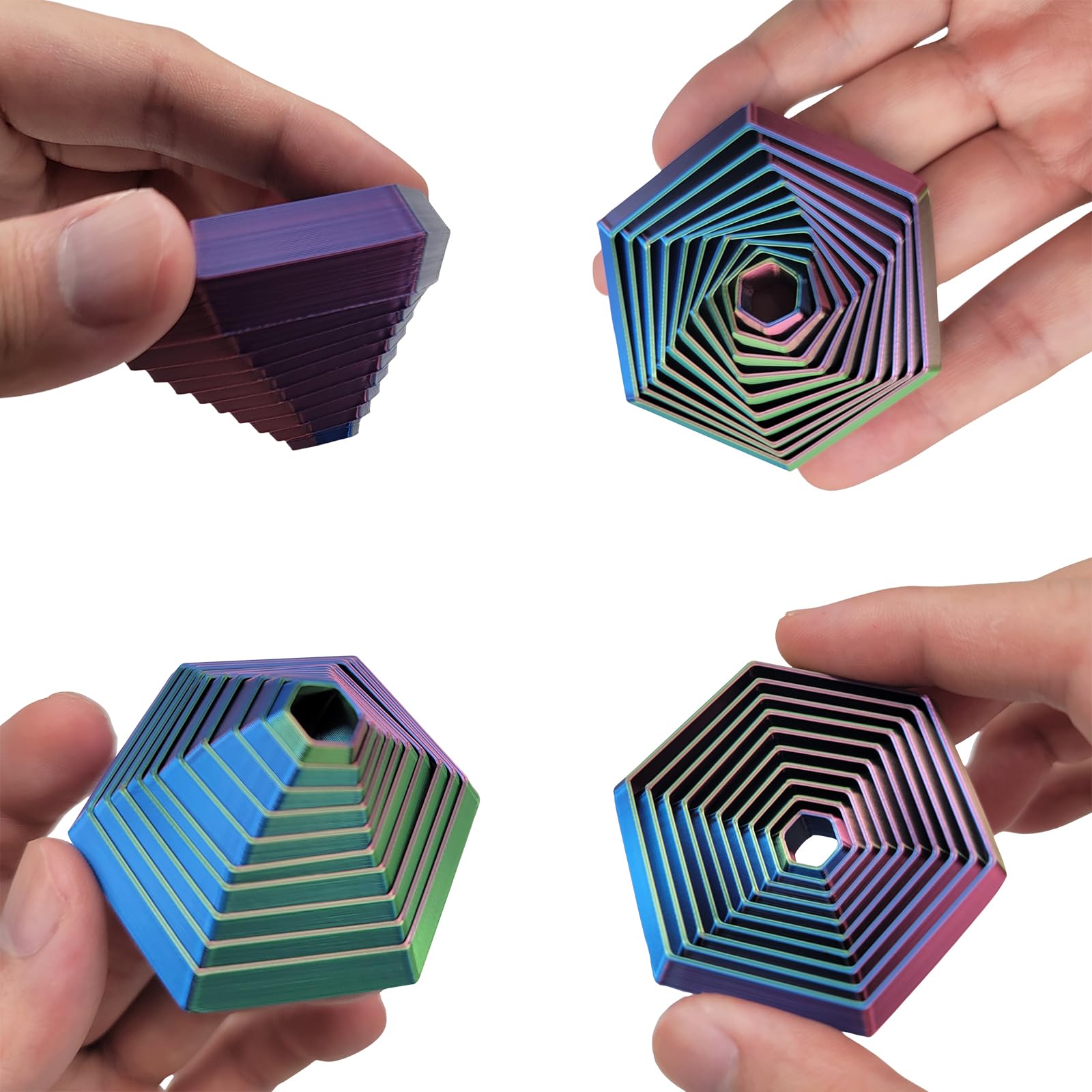 Yeefunjoy 2Stück Fractal Fidget Hexagon, 2024 Neu Hexagon