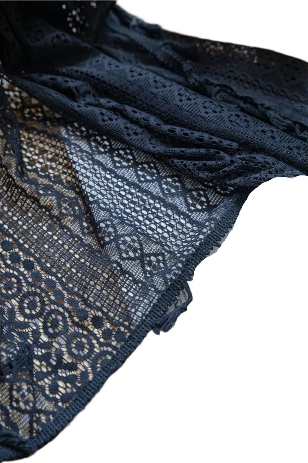 VIOLDHHJK Lace Tablecloth Round Lace Tablecloths With Tassels, Washable Crochet Vintage Cotton Table Cover For Dinner Wedding Party Banquet Decor(Black,Round 150cm)