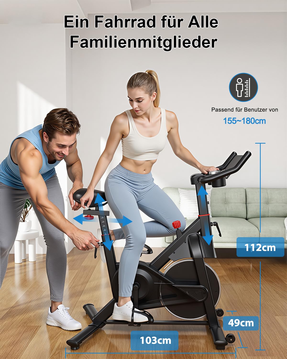 2026 Neu Heimtrainer Fahrrad mit App, Lacuffy Einstellbarer Magnetischer Widerstand Hometrainer Fahrrad, Leise & Bequem Ergometer Heimtrainer, LCD-Display, Bis 136KG mit KI-Coach