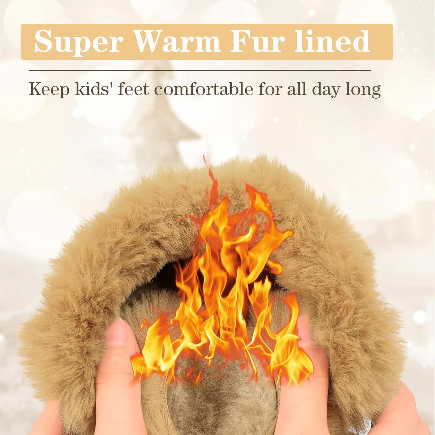 FANTURE Toddler Snow Boots for Girls Boys Winter Warm Fur Lined Kids Non Slip Outdoor Shoes (Toddler/Little Kid) - Image 3