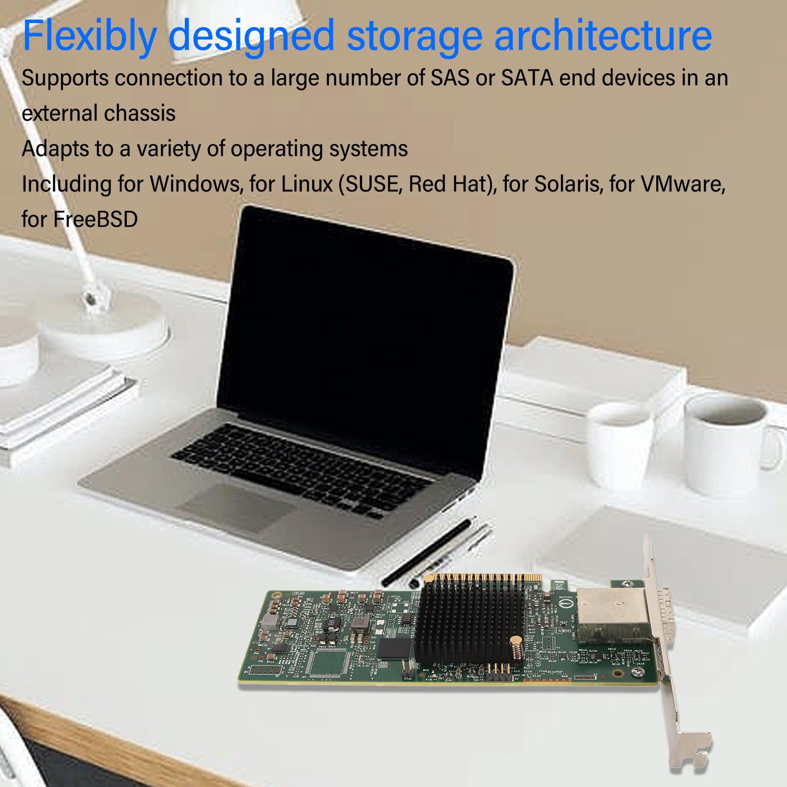 Scheda Controller LSI 9300 8e, HBA PCIe SAS Esterno 12G, 8 Porte, Adattatore Bus Host, modalità IT, per //Solaris/VMware/FreeBSD