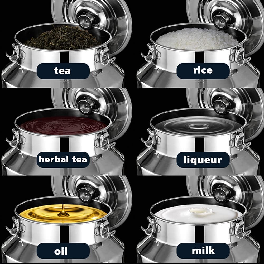 ZAIHW 304 Stainless Steel Barrel 28L/48L Milk Can Pot Bucket Fermenter Wine Pail Bucket Tote Jug with Sealed Lid Heavy Duty, Storage Oil Rice Water Keg,48L (28L)