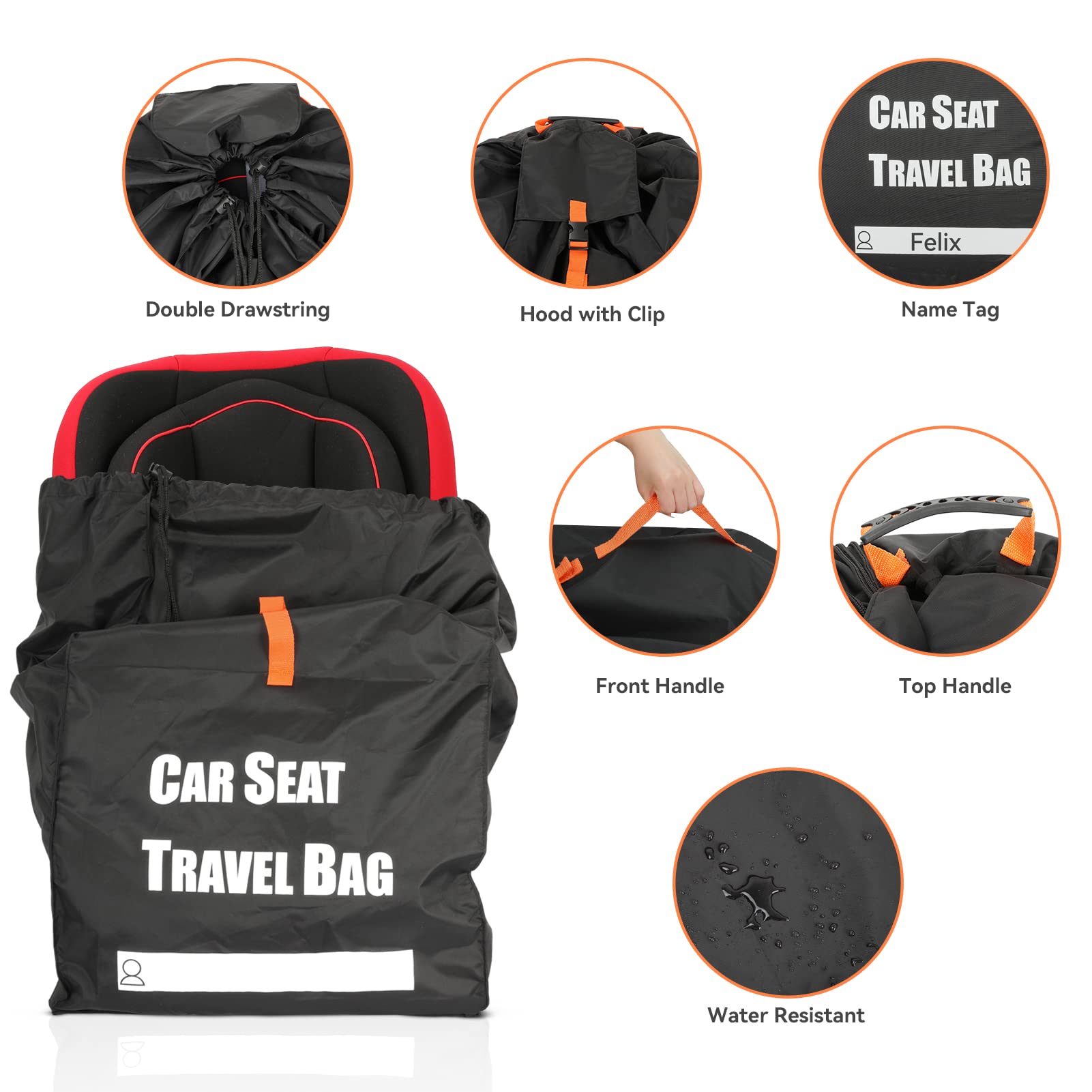 Borsa da viaggio per seggiolino auto per aereo, robusta borsa per seggiolino auto per viaggi aerei, borse da viaggio per seggiolino auto, zaino per aeroporto, borsa a controllo per seggiolini auto,