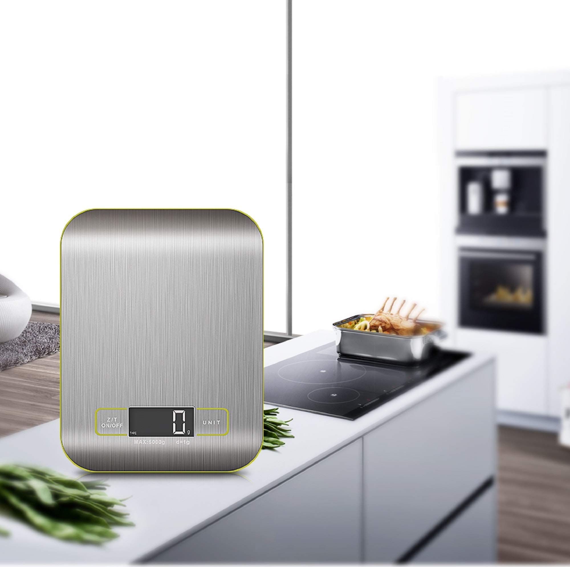 Leaone Digital Multi Function Food Kitchen Bamboo Scale, LCD Display, Slim Electronic Weighing Food Scale, Measures in lb/oz/kg/gm, Brown, MM159773