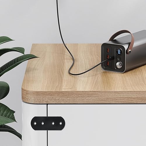 Miniatura 5 de T Tulead Soportes planos de metal rectos de 4 agujeros negros de 3.7 x 1.5 pulgadas, 6 unidades con tornillos de montaje