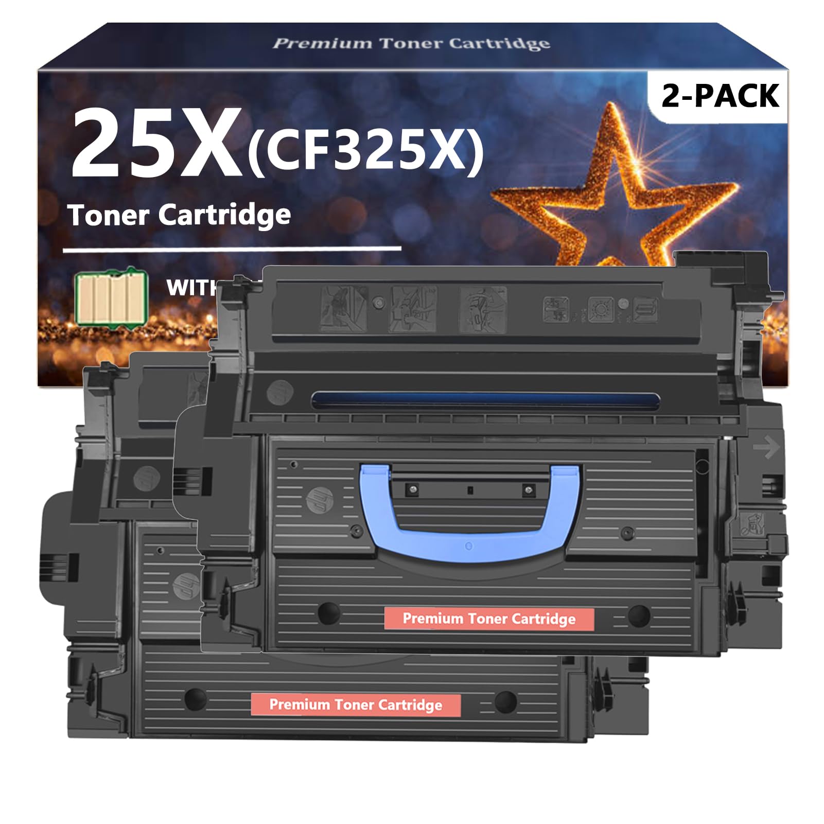 AZNITH CF325X 25X Toner Cartridge Compatible for HP CF325X 25X, Quality Toner for HP Laserjet Enterprise M806 M830 Series Printers, 2 Pack