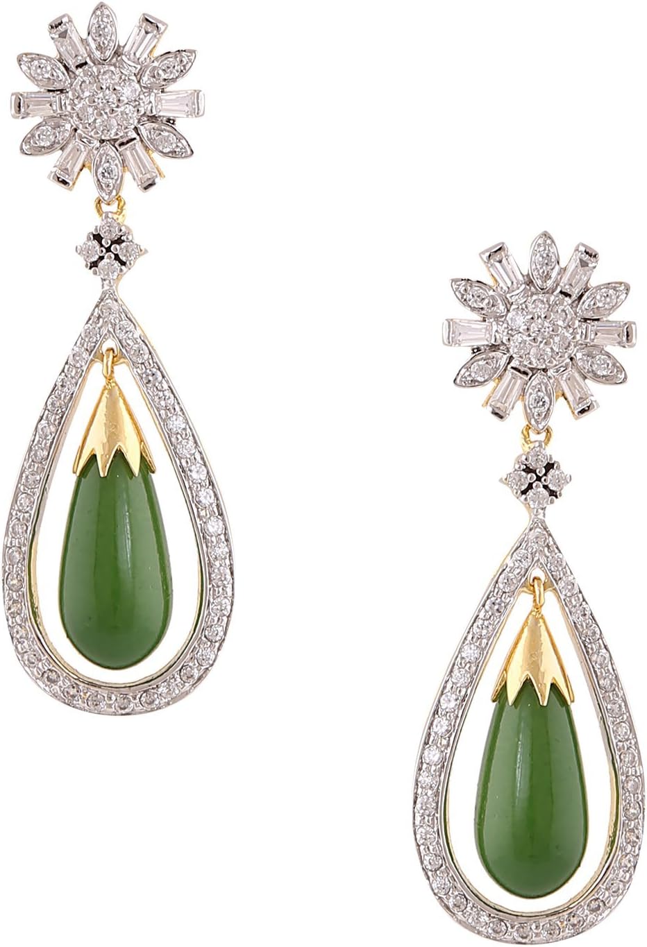 Swasti Jewels Flower shaped Stud Earrings with Zircon Stones Fashion Jewelry for Women