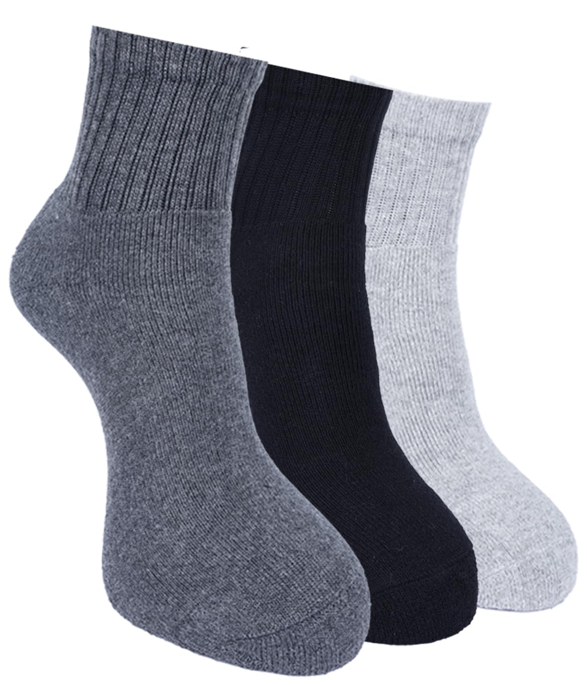BY Dollar Socks for Men Solid Ankle Length Cotton Socks, Free Size, Pack of 3 (Multicoloured)-image-49