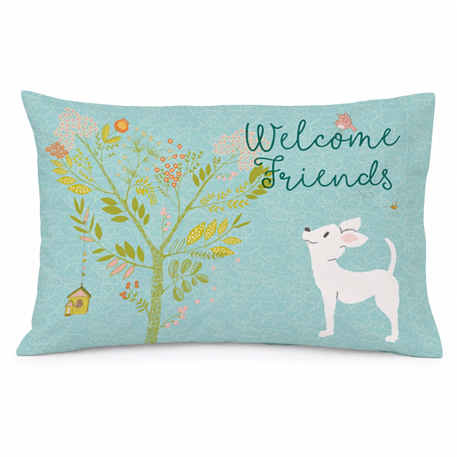 Taie d'oreiller Blanc Chihuahua Caroline's Treasures multicolore standard pour lit
