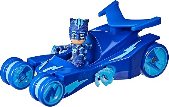 PJ Masks Catboy Deluxe Vehicle Preschool Toy, Cat-Car Toy with Spinning Super Cat Stripes and Catboy Action Figure for Kids Ages 3 and Up