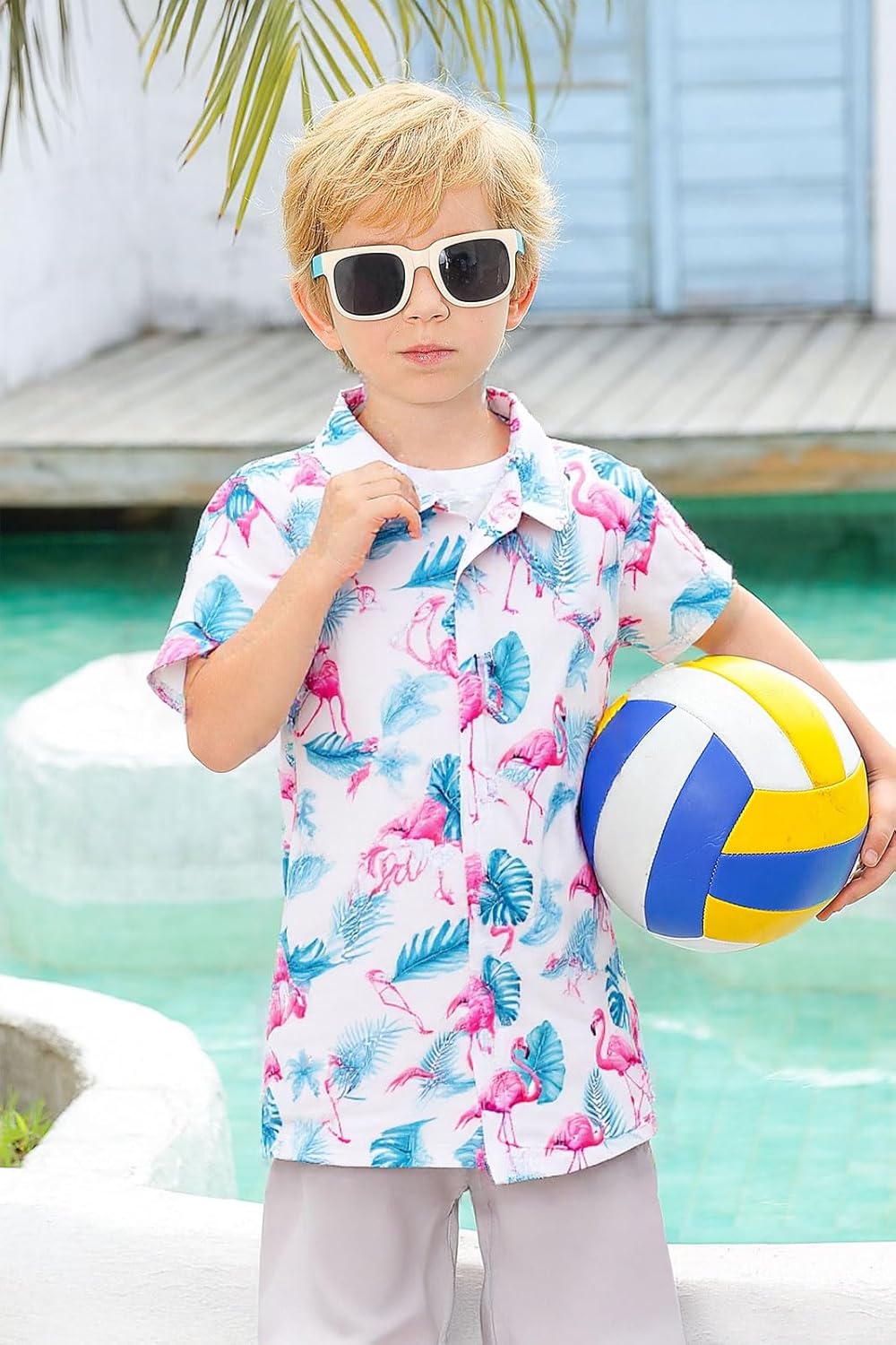 2-10T Boys Novelty Hawaiian Short Sleeve Button Down Dress Shirt - Image 2