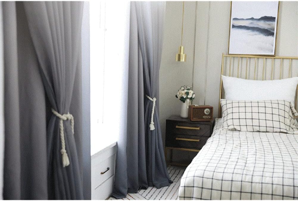 Simple Stitching Gradient Romantic 2 Panels Sheer Curtains Transparent Gauze Voile for Living Kids Room Bedroom Balcony(2 Panels, W 100 x L 102 inch, Pink)