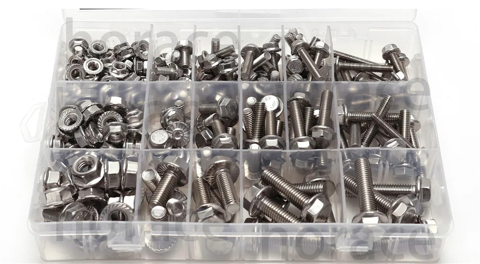 Kit de pernos y tuercas brida, hexagonales métricas acero inoxidable, M5 M6 M8, incluye 14 tamaños comunes, juego completo roscas, 186 Uds para Electrónica