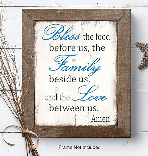 Miniatura 7 de Letrero con texto en inglés «Bless the Food Before Us», decoración para cocina, comedor, cafetería, restaurante o hogar, regalo para cocineros y