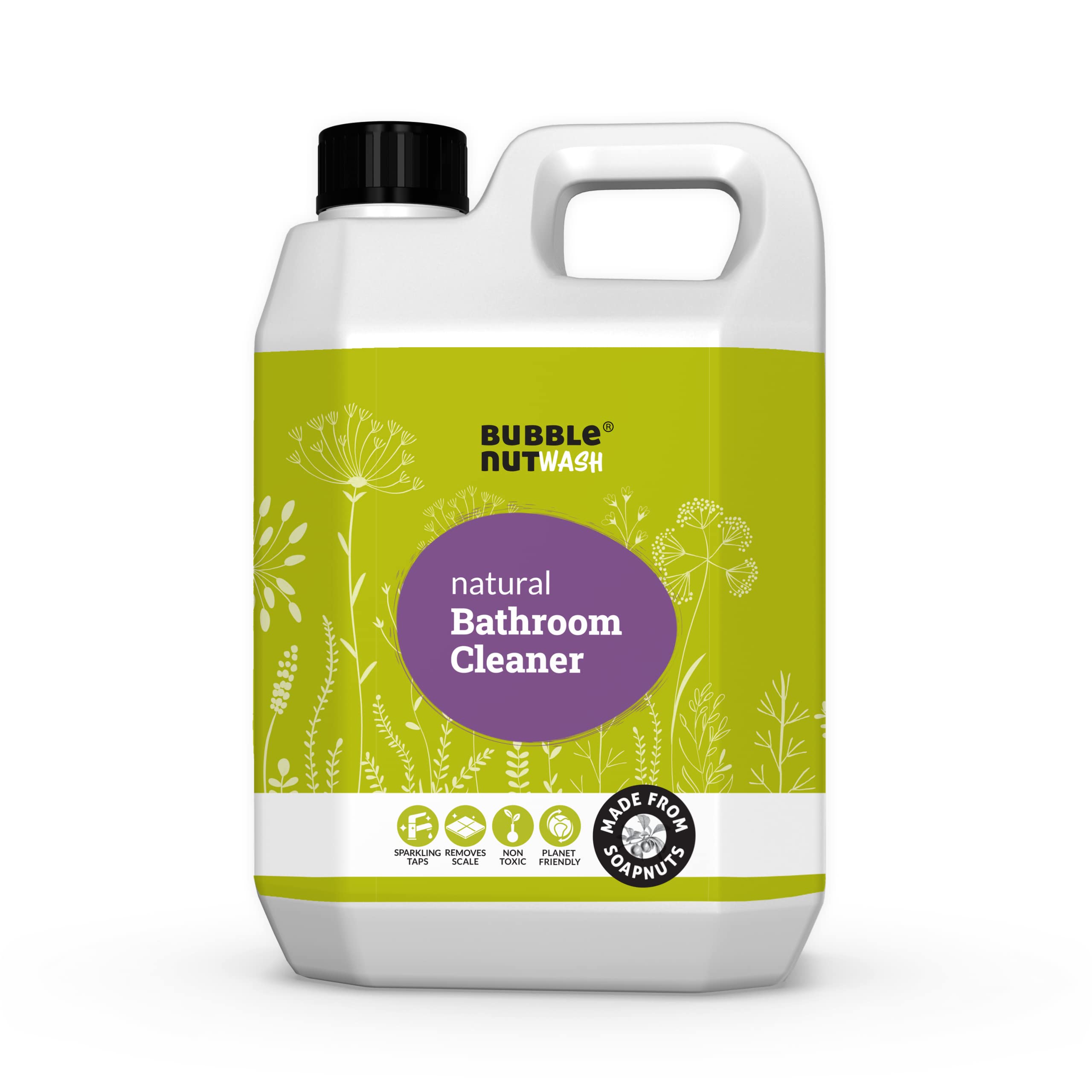 BubbleNut Wash Bathroom Cleaner Spray- Natural, Organic, Remover of Lime scale & Hard water stain on Tiles, Taps, Shower, Faucet (2.5 Lit), Shiner and Limescale descaler