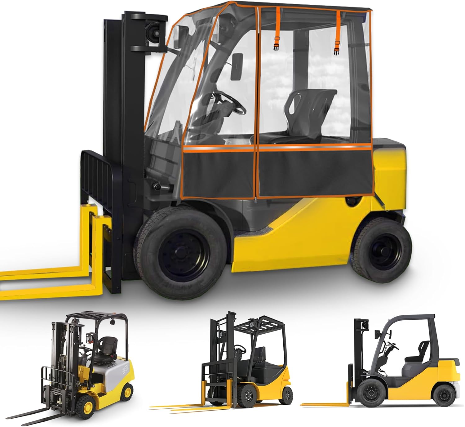 Forklift Cover All-Weather All-Season Use, Universal Type,EVA Transparent Material, Forklift Cover fits Most Standard forklifts,600D Oxford Cloth Waterproof, UV Protection, Dustproof