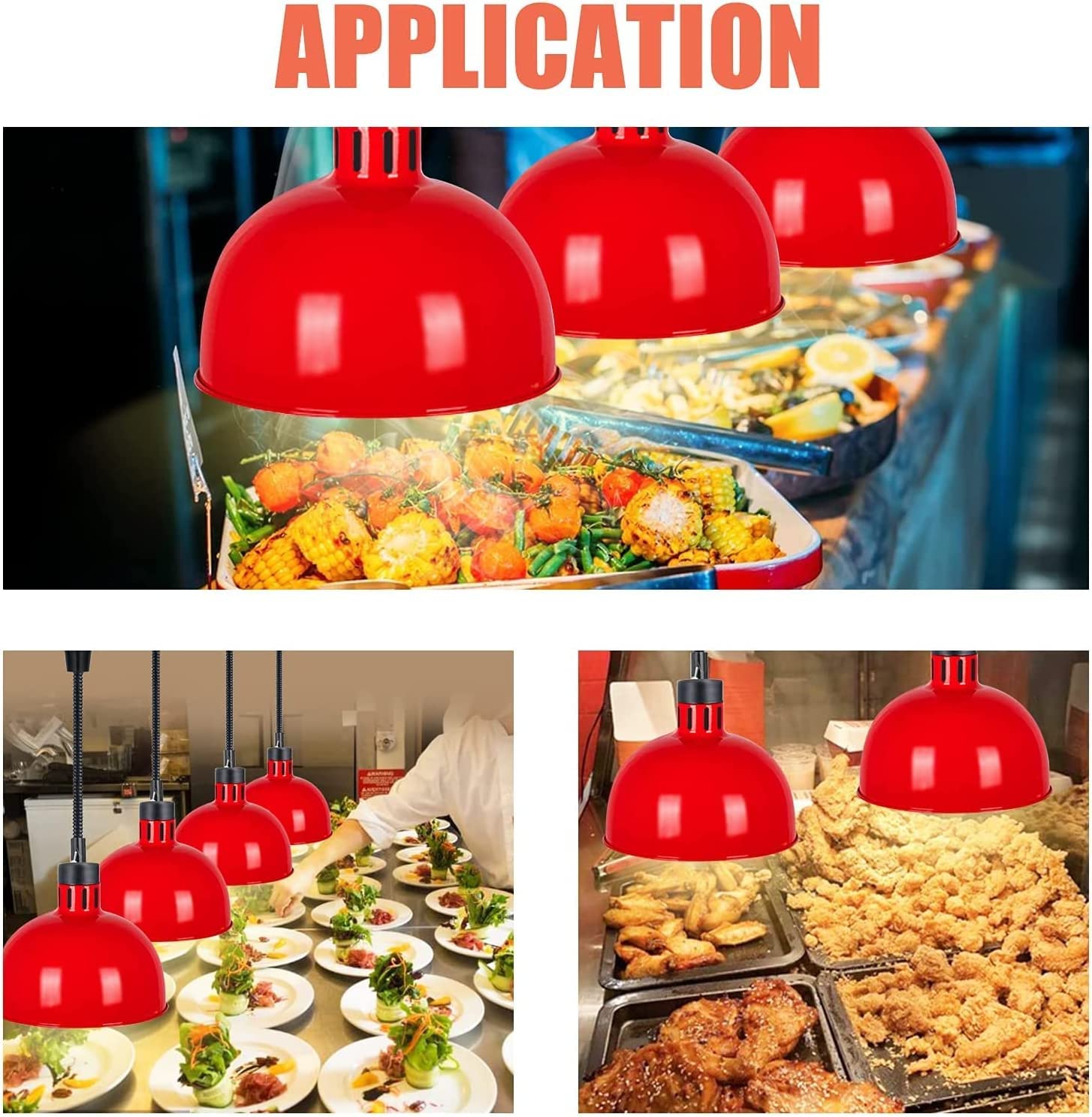 Lámpara de Calor para Alimentos de Uso Comercial, lámpara de Calor Colgante para Buffet, Equipo de calefacción de Cocina Profesional, 60-180 cm, retráctil, de pie, para Uso Comercial y domés