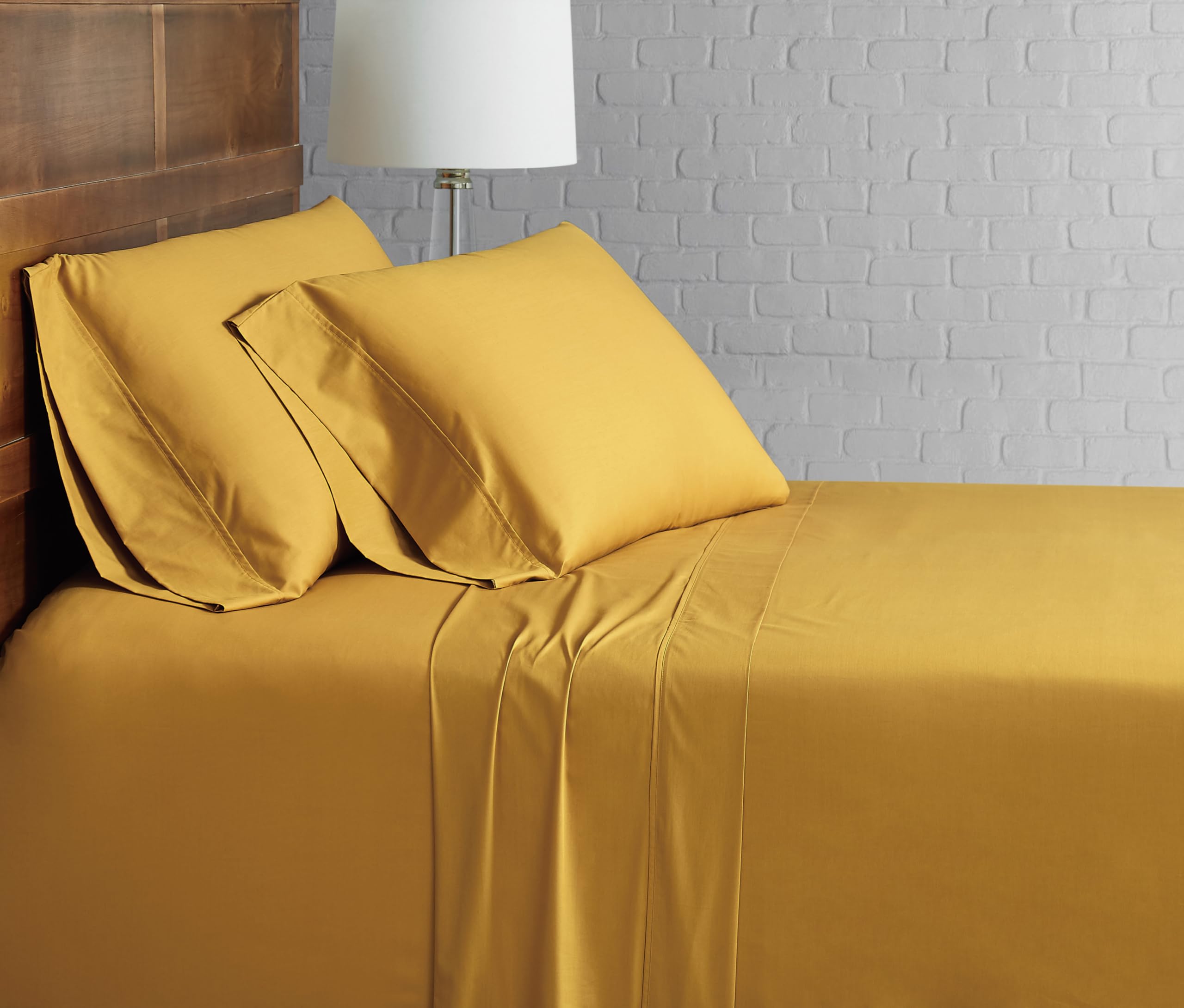  クラシックデザイン シーツ Amazon｜Brooklyn Loom クラシックコットンシーツセット マスタード