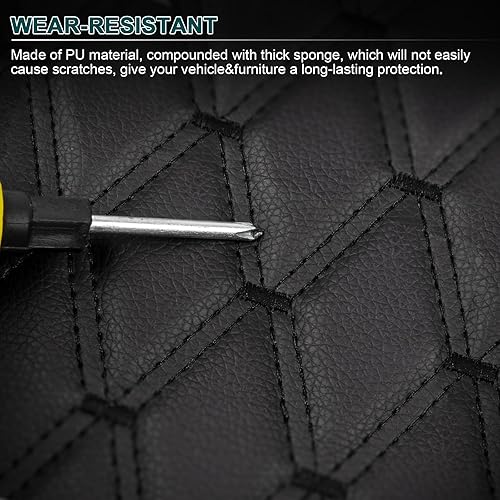 Miniatura 3 de Tela acolchada de vinilo de piel sintética de 1 yarda con respaldo de espuma de 0.27 pulgadas, material de cuero de 63 pulgadas de ancho para