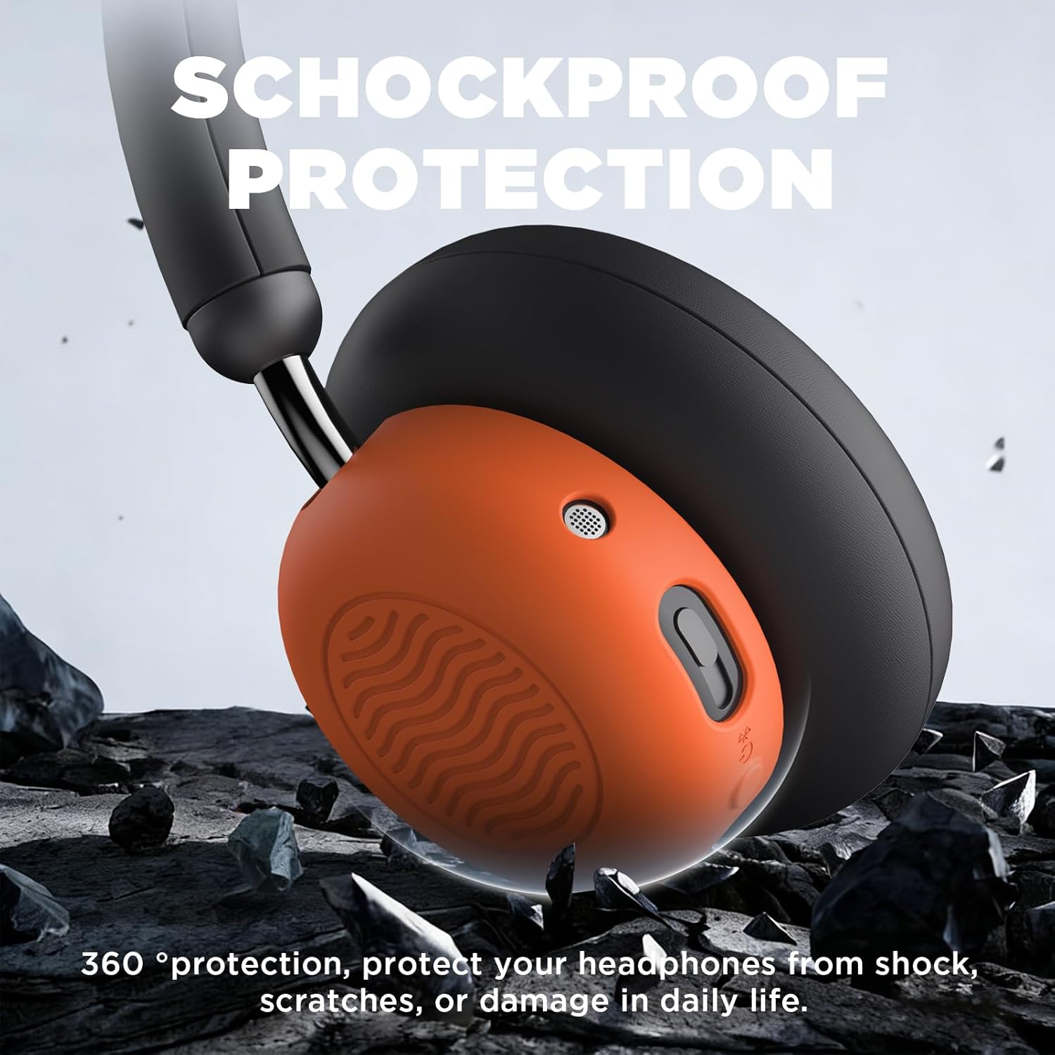 for CMF by Nothing Headphone Pro Shell Case Cover,Silicone Protective Shell Cover Compatible with CMF by Nothing Headphone Pro,Soft Anti-Scratch Shockproof Headphone Case Accessories (Orange) - Image 4