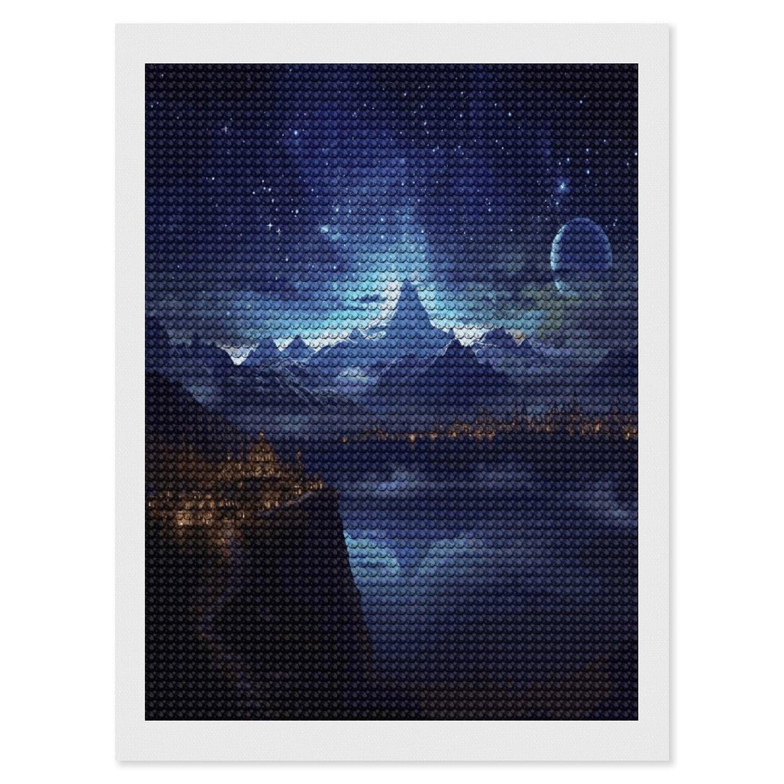 FekiLoot Fantasy Night Scene Diamond Art Kits for Adults Diamond Painting Kits for Beginners DIY Diamond Art Kits Round Full Drill Diamond Dot Gem Painting for Home Wall Decor Gift 12"x16"