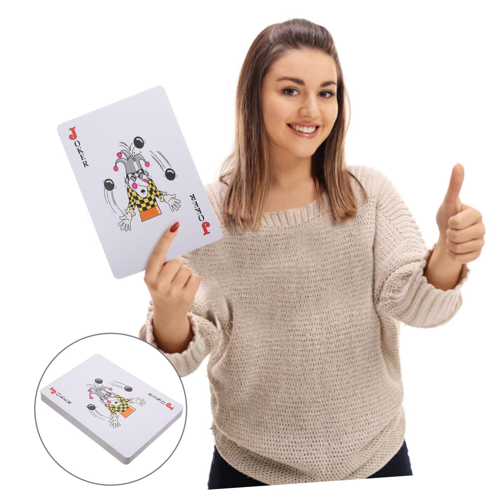 Toyvian Carte da Gioco Giganti Bianco in Carta Patinata per Adulti | Grandi Caratteri, Fine Lavorazione, Sicure e Affidabili, per Poker e Viaggio