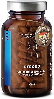 Strong - Black Maca Complex with Tribulus Terrestris, Cordyceps Sinensis, L-Arginine, Black Garlic, Fenugreek Seed, Ginseng, Zinc & Selenium - Supplement for Men - 90 Capsules