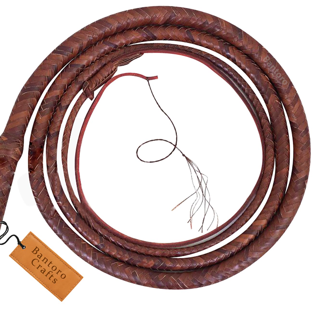 Indiana Jones Marrone Pelle Frusta Intrecciato in 16 Trecce Professionale Frusta del Toro Pelle di Canguro Frusta Forte Che schiocca (10 Piedi (3 Metri))