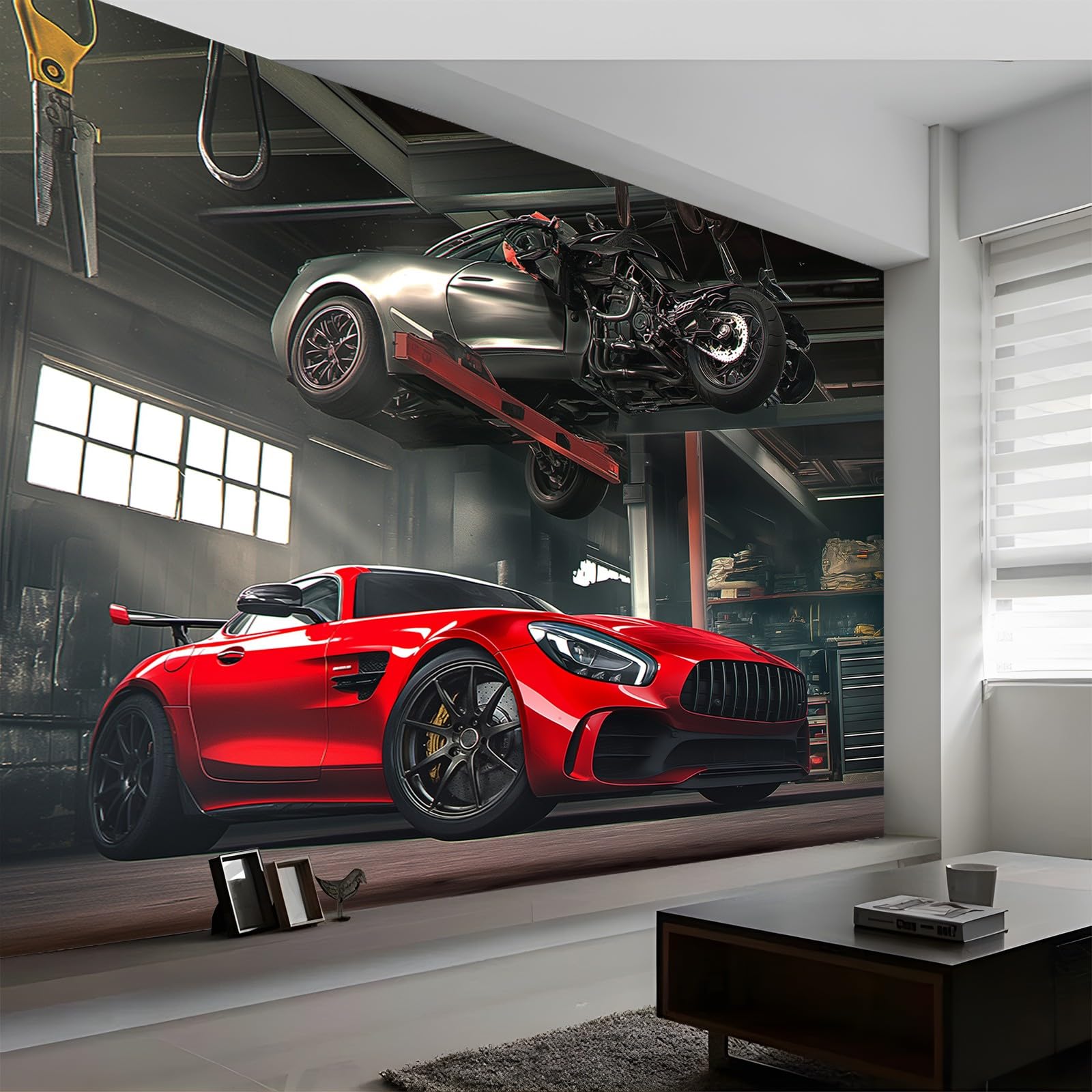 Carta da parati Fotomurali Murale Moderno Decorazione da Muro Poster Gigante Design Carta per pareti - Auto - Decorativa Camera da Letto Soggiorno (400 x 280 cm)